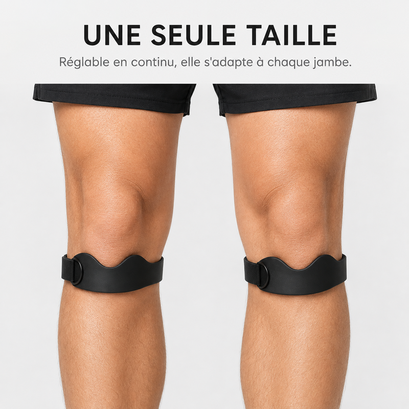 Les deux genoux equipes : une seule taille, reglable en continu
